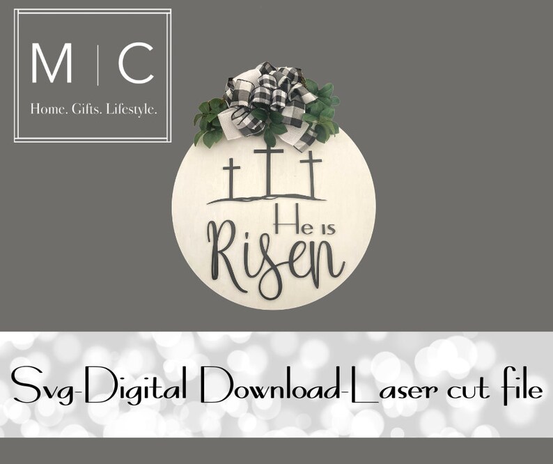 He is Risen Door Hand Svg Religious Door Sign Easter Sign Etsy