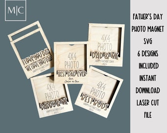 Father's Day Photo Magnet Svg, Dad Picture Frame, Father's Day Gift Svg, Dad And Me Svg, Photo Magnet Svg.