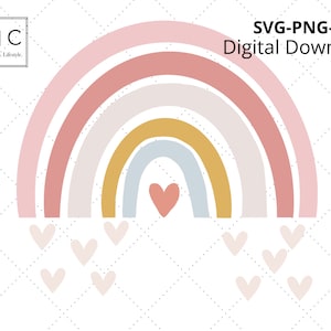 Boho Arco-Íris Svg | Coração Arco-Íris Svg | Arquivo de corte de coração arco-íris | SVG | Download digital do arco-íris