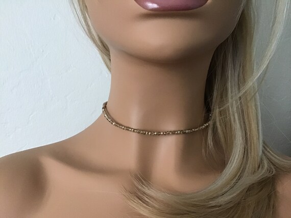 Golden Choker Necklace - Etsy