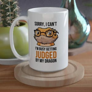 Grappige mok bebaarde draak - 15 oz keramiek met cartoon en citaat - cadeau voor reptielenliefhebbers