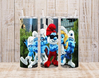 Inspirado/Grupo/Personas Azules/Dibujos Animados/Retro/Vaso Delgado/Imagen/Envoltorio/Descargar/Proyectos