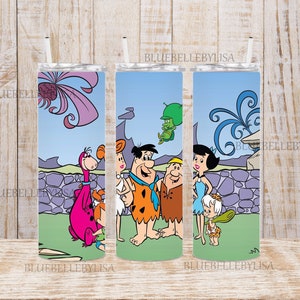 Inspired/80&#39;s Family/Stone Age/Bedrock/Retro/Cartoon/Comics/Skinny Tumbler//Image/Wrap/Download/Projects