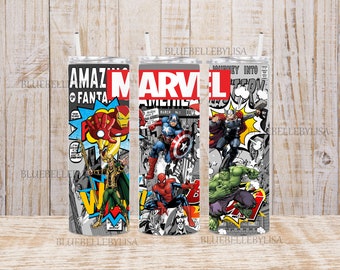 Comic/Heroes Skinny Tumbler Wrap/Download