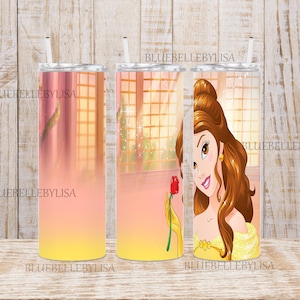 Inspired/Princess/Beast/SingleRose/Cogsworth/Lumiere - 20OZ SKINNY TUMBLER