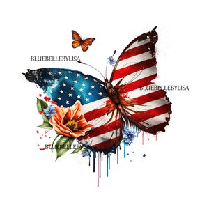 2Bundle/Patriotic/Butterflies/USA/Independence/PNG Images