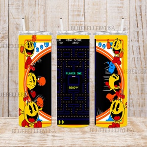 Inspired/RETRO/Arcade/Videogame/Pac/Skinny Tumbler//Image/Wrap/Download/Projects