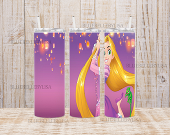 Inspired/Princess/TangledRapun/Long Hair- 20OZ SKINNY TUMBLER