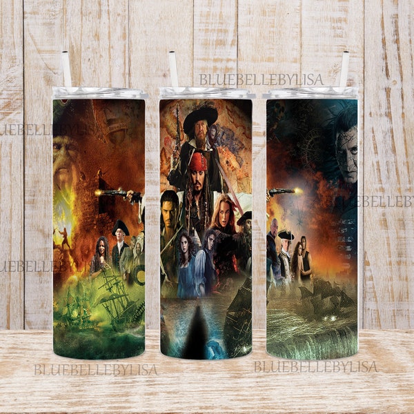 Inspired/Pirate Art2/Caribbean/Skinny Tumbler//Image/Wrap/Download/Projects