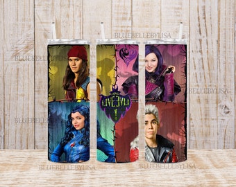 Inspired Villians/Mal/Evie/Friends/Skinny Tumbler/Image/Wrap/Download/Projects