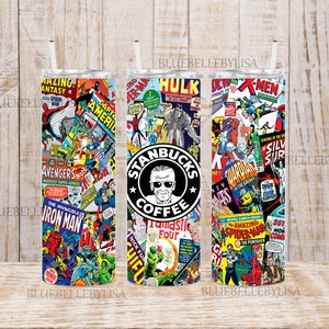 Inspired/Coffee/American/Heroes/Stan/Comics - 20OZ SKINNY TUMBLER