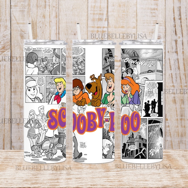 Inspired/MysteryVan/Retro Cartoon/Fred/Daphne/Velma/Shaggy/Scoob/Skinny Tumbler//Image/Wrap/Download/Projects