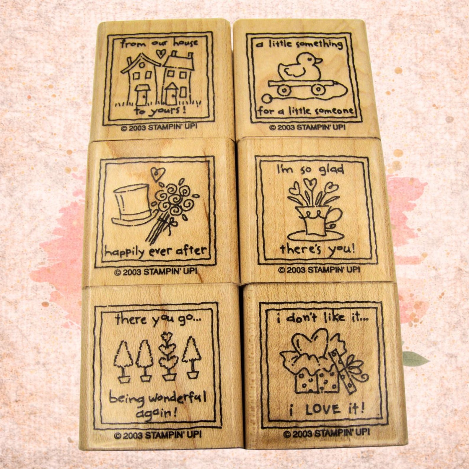 Set of 6 New Rubber Stamps Stampin Up: Wood Mounted Art Stamps - Etsy