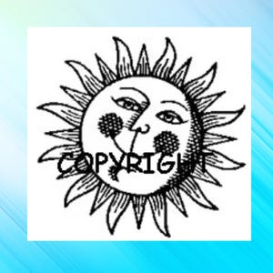Sun Stamp Happy to be the Sun Rubber Stamp Rubber Only or Wood Mounted Sun Rubbe Stamp