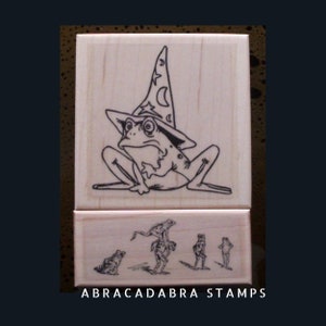 Frog Toad Rubber Stamps 2 Bird Stamps Magic Toad, Leap Frogs Art Stamp Frogs Wood Stamps