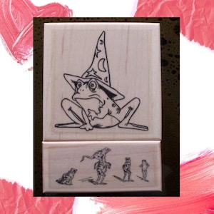 Frog Rubber Stamps Frog Wizard rubber stamp Leap Frog Stamp Rubber Stamps