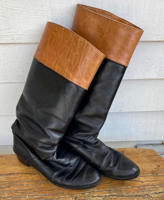 Vintage Andrea Sabatini Black Leather Lace Up Boots Italian Pointed Toe Ankle Boots