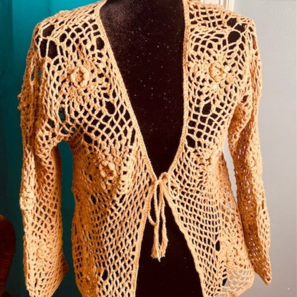 Romantic Sparkle and Elegance - Newport News Macrame Jacket with sequin details