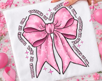 Breast Cancer Awareness Pink Ribbon Bow PNG (Digital Download)
