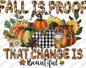 Fall Pumpkin Spice Design: Autumn PNG Sublimation (Digital Download)