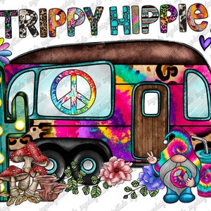 Trippy Hippie Png, Stay Trippy Little Hippie Png file, Hippie summer png printable, Camp,Caravan,Hippie, Digital Download,Sublimation Design