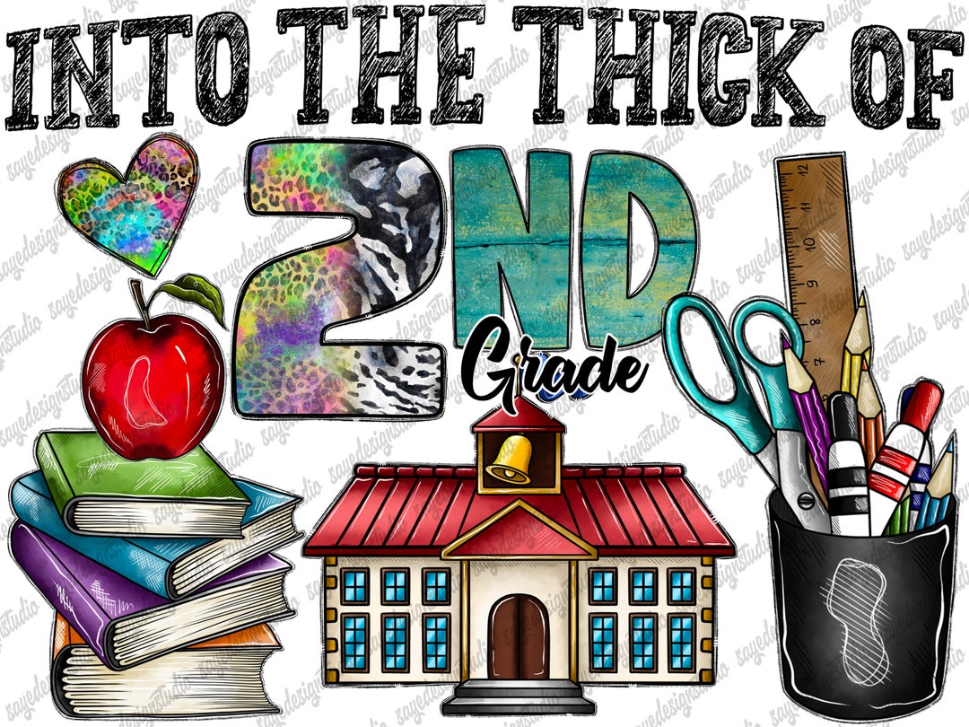 Info the Thick of 2nd Grade Png, Back to School, Grade Png, Leopard ...