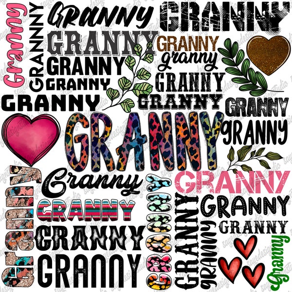 Granny Design Png File, Western, Granny Png, Heart,Rose, Western Granny, Sublimation Granny, Typography, Digital Download,Sublimation Design