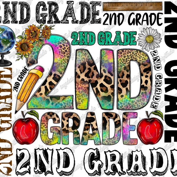 2nd Grade Typography Png - Etsy