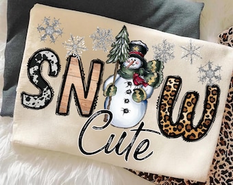 Snowman Christmas Png, Snow Cute Shirt Design (Digital Download)