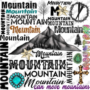 Faith Can Move Mountains Png, Faith Png, Christian, Mountains, Cross Png, Christian Design, Typography, Digital Download, Sublimation Design