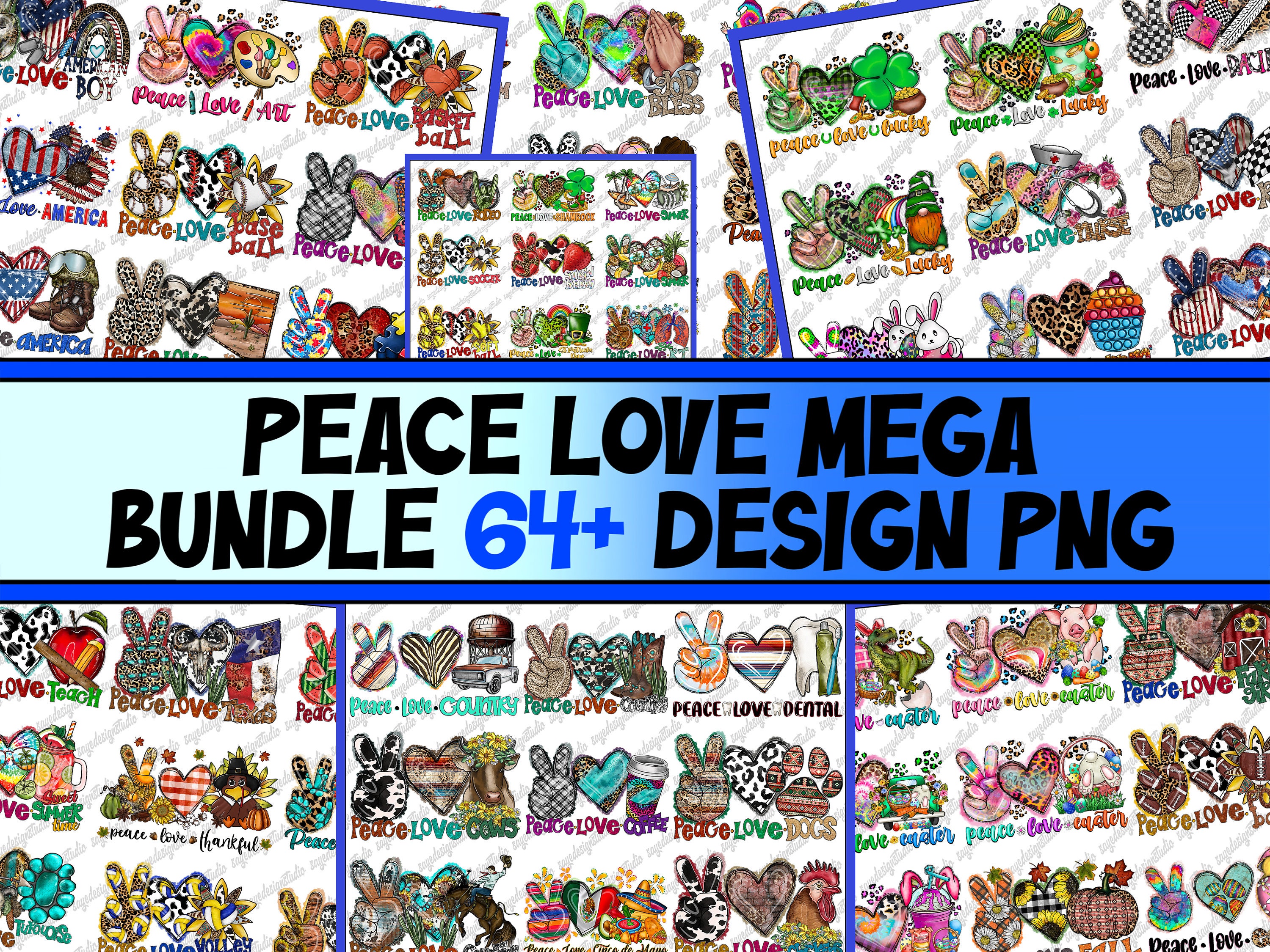 Peace Love Bundle Png, Peace Love Dog Png, Cowhide, Peace Love Coffee, Peace Love Understand, Sublimation Designs, Digital Download,Western