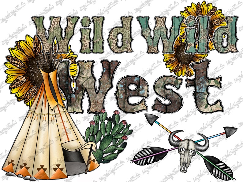 Wild Wild West Png File Western Png Aztec Desert Cactus - Etsy