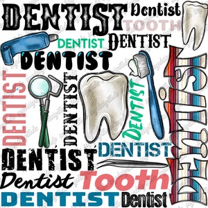 Dentist Png File, Western, Nurse Png, Toothpaste, Tooth Design, Tooth Png, Dentist Design, Typography,Digital Download,Sublimation Design