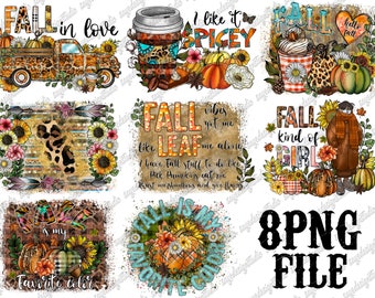 Fall Sublimation Designs: Pumpkin Spice, Cowhide, Western (Digital Download)