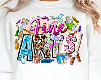 Fine Arts PNG Design, Western Style, Art Teacher, School Secretary (Digital Download)