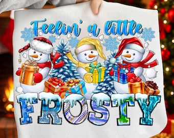 Snowman Christmas PNG, Toddler Winter Vibes Design (Digital Download)