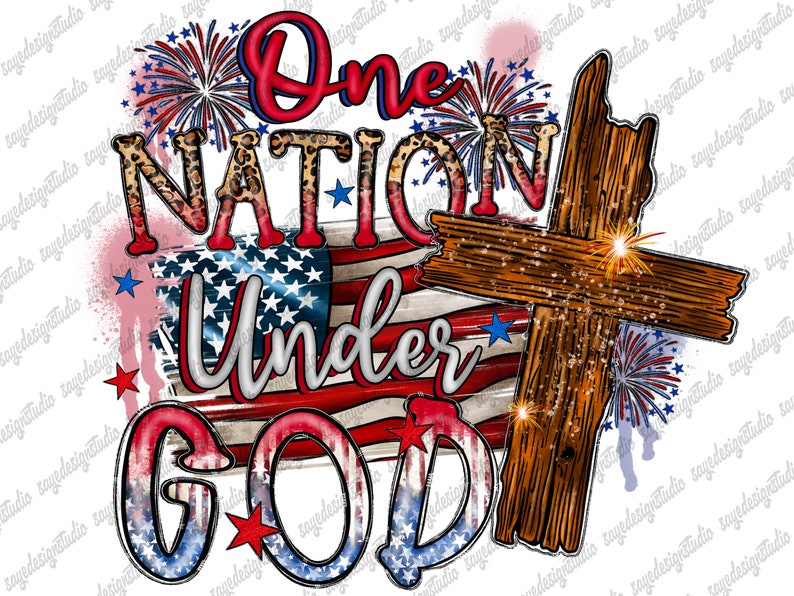 USA Flag Christian Cross Sublimation Design (Digital Download)