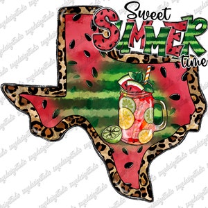 Sweet Summer Time Png, Summer Texas Y'all, Texas Map Png, Texas Png, Summer Design,Summer Png,Watermelon,Digital Download,Sublimation Design