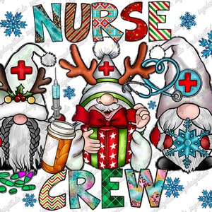 Nurse Crew Png Christmas Nurse Nurse Gnome Nurse Merry - Etsy