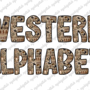 Western Alphabet Png File, Western Png, Alphabet Png, Cowhide, Wild West, Wild West Alphabet, ABC, Digital Download, Sublimation Design
