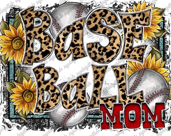 Baseball Mom Leopard Sunflower Design (Digital Download)