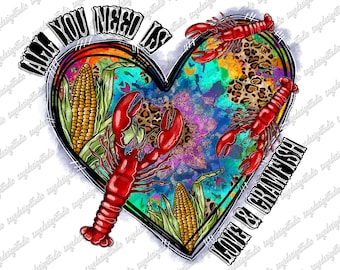 Crawfish Leopard Heart PNG: Love Crawfish Design (Digital Download)