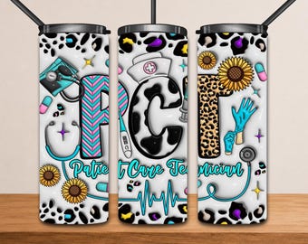 PCT Patient Care Technician Tumbler Wrap PNG, Medical Sublimation Design (Digital Download)