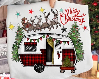 Christmas Caravan Camper PNG: Holiday Camping Design (Digital Download)