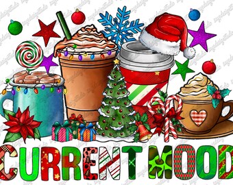 Christmas Coffee Drink PNG: Holiday Sublimation Design (Digital Download)