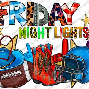 Friday Night Lights png, Football clipart, Band, Cheer, Drill Team, Football Sublimation, Digital Download, Royal Blue, Highschool Football