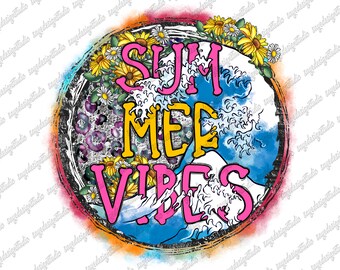 Summer Vibes Png, Summer Design, Leopard, Sublimation Summer, Summer Png, Sunflower, Wave Png, Sublimation Design, Digital Download