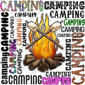 Camping Png File, Western, Sublimation Camp, Fire Png, Camp Fire, Camping Design, Leopard, Typography,Digital Download, Sublimation Design