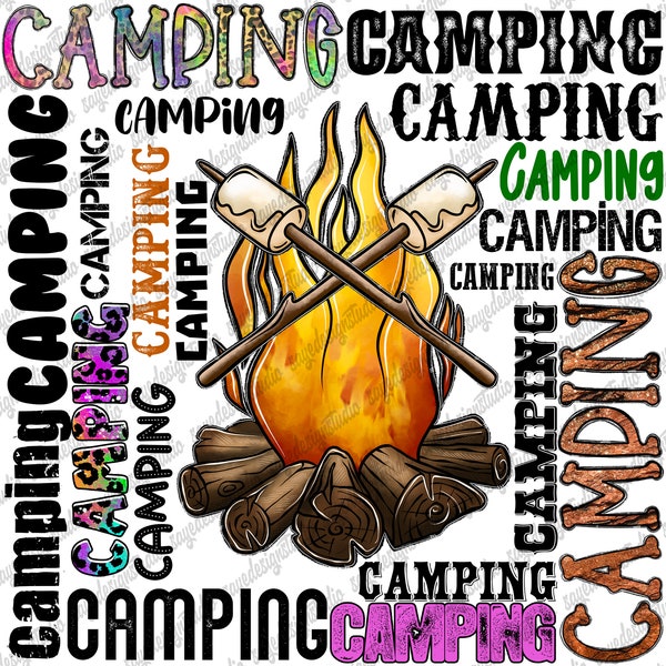 Camping Png File, Western, Sublimation Camp, Fire Png, Camp Fire, Camping Design, Leopard, Typography,Digital Download, Sublimation Design