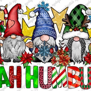 Bah Humbug Png, Western Png, Christmas Gnome ,Gnome Png, Digital Download, Png, Merry Christmas, Christmas Png,Sublimation Designs Downloads